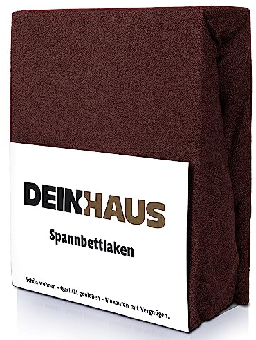 DH DEIN.HAUS Drap-housse en tissu éponge doux 90 x 200 cm - Coton avec élastique - Facile d'entretien - Drap plat - Chocolat