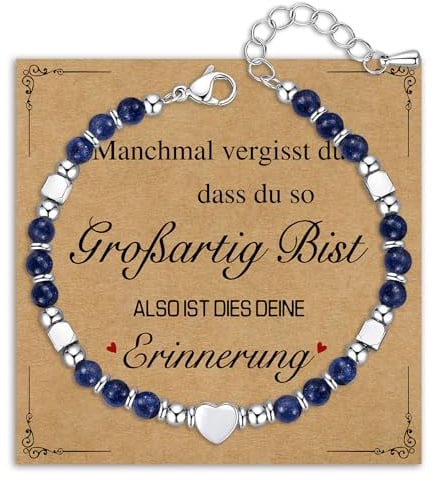 Damen Armband Perlenarmband Silber Edelstahl, Natürlichen Heilsteine Armbänder Edelstein Geschenke für Frauen Mädchen Armbander Geburtstagsgeschenk Schmuck