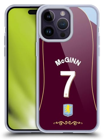 Head Case Designs Officially Licensed Aston Villa Football Club John McGinn 2025/26 Players Home Kit 2nd Group Gel Case [Military Grade Protection] Compatible With Apple iPhone 14 Pro Max