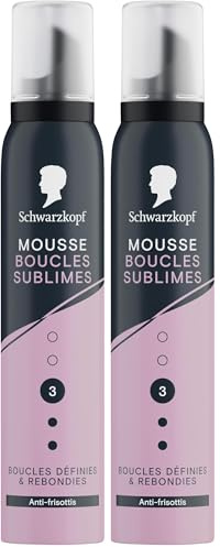 SCHWARZKOPF, Mousse Boucles Sublimes, Boucles définies et rebondies, Anti-frisottis, Formule végane, Sans silicone, 93% d'ingrédients d'origine naturelle, Fixation normale, Tenue longue durée, 200ml