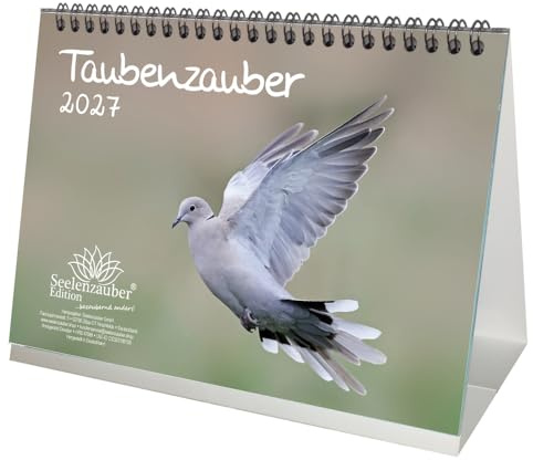 Taubenzauber DIN A5 Tischkalender für 2027 Vogel - Seelenzauber