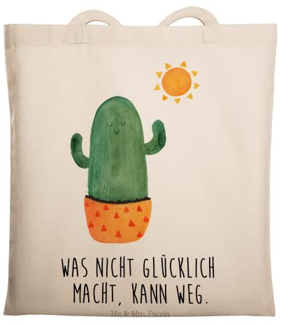Mr. & Mrs. Panda Tote Bag Kaktus Sonne - Geschenk, Trennung, Kakteen, Laptoptasche, Beutel, Tasche, Geschenkidee, dokumententasche, Shopping, Freundin