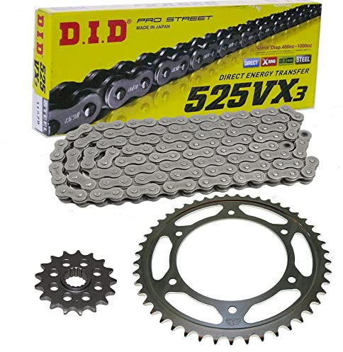 Kettensatz Kette DID 525 VX3 108 offen 16/45 kompatibel mit Suzuki GSX-R 600 1997