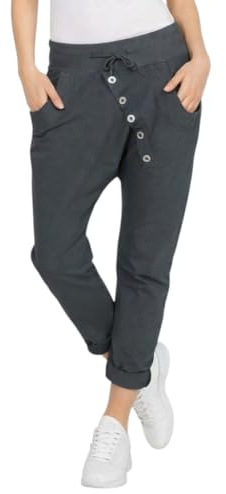 Mississhop Damen Hose Sweatpants Jogginghose Baumwolle Freizeithose Boyfriend Sporthose