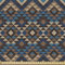 ABAKUHAUS Ethnisch Gewebe als Meterware, Gestrickter Jacquard, Schön Gewebten Stoff für Polster und Wohnaccessoires, 1M (148x100cm), Braun und Dunkelblau