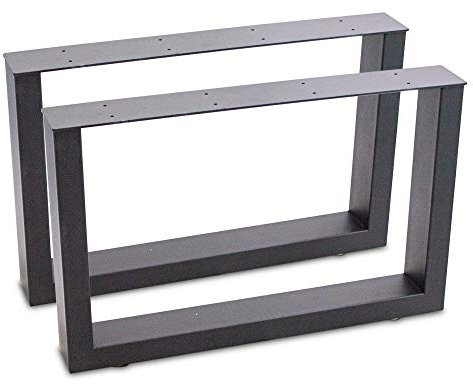 BITUXX® Tischbeine Tischkufen Tischgestell Tischuntergestell Stahl Metall Eckig (64x40, Schwarz)