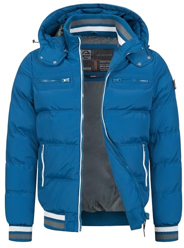 Indicode Herren Marlon Steppjacke in Daunenjacken-Optik | Winterjacke Übergangsjacke Sea Blue, M