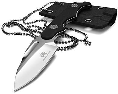 Wolfgangs CITO Neck Knife Messer - inklusive Kydex Scheide und Kugel Halskette zum umhängen - Mini Tactical Survival Outdoor Messer für verstecktes tragen (Cito - Silber)