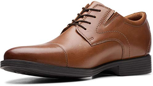 Clarks Herren Whiddon Plain Oxford-Schuh, Dunkelbraunes Leder, 43 EU