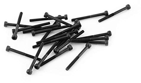 M3 Innensechskantschrauben Sortiment, 12.9 Güte Legierter Kohlenstoffstahl, Schwarz, Zylinderkopf Schrauben Set für Reparatur und Befestigung (M3*35mm【half tooth】 24pcs/pack)