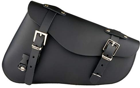 Iguana Custom - Schwingtasche aus Leder mit Schnellverschlüssen und Vorhängeschloss speziell für die rechte Seite des Harley Davidson Sportster - handgefertigt in Spanien aus echtem Leder