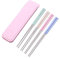 HugeDE 4 Pairs Stainless Steel Chinese Chopsticks Reusable Metal Chopsticks with a Storage Box