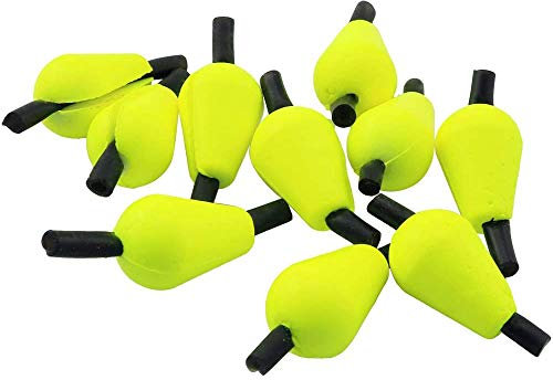 ANCLLO 6pcs Float Foam Olive Shape Indicators Fly Fishing Accessory, Fluorescent Yellow