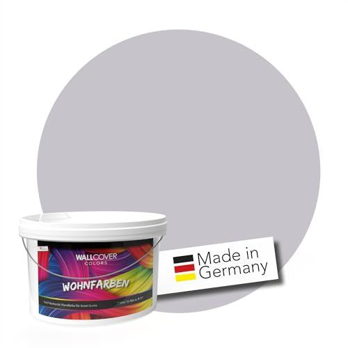 WALLCOVER hochwertige Wandfarbe für Innen | Grau (Misty Moonlight) | 1L für 8m² | Hochdeckende Innenfarbe Matt (Klasse 1) | Profi Qualität aus Deutschland