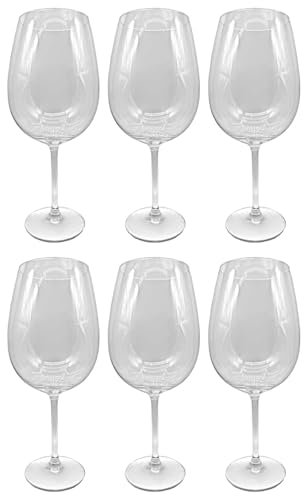 Lot de 6 verres à vin XXL 73 cl - Verres à vin - Bord fin - Longue tige - Pour une dégustation idéale à la maison, au restaurant et aux fêtes, passent au lave-vaisselle