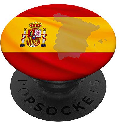 Königreich Spanien Spanien SP EU Europa Karte Flagge rot gelb PopSockets mit austauschbarem PopGrip