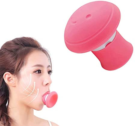 Angzhili Face Slimming Tool, Muscle Lips Trainer, Jaw Exerciser Facial Firming Trainer, Reducing Skin Sagging and Improving Chin Line Exerciser(Pink)