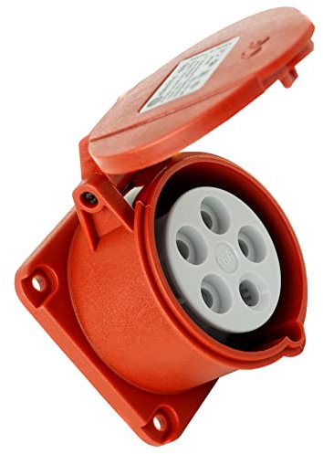 CEE Einbausteckdose gerade 400V 16A 5P 75x75 mm