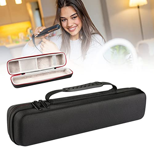 Hair Straightener EVA Case, Hair Straightener Curling Iron Storage Bag, Portable Hard Carry Case for Curling Irons Styler Travel Organizer (Black)
