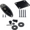 Wwomusic Black 1/4 Inch (6.35mm) Pickup Recessed Input Output Jack Boat Style,Thick Metal Guitar Neck Plate with Screws for Fender Stratocaster Strat,2 PCS Guitar Strap Buttons with Strap Blocks