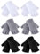 Geyoga 6 Paar Flaumige Fingerlose Handschuhe Halbfinger Handschuhe mit Fingerlöchern für Damen (Schwarz, Weiß, Grau, Koralle Vlies)
