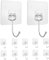 flintronic 12pcs Adhesive Hooks, 33lbs/15Kg(Max) Sticky Hooks Heavy Duty Wall Hooks, Waterproof Oilproof Self Adhesive Hooks for Bathroom Kitchen, Clothes Office Wall Hanger with Stainless Hooks