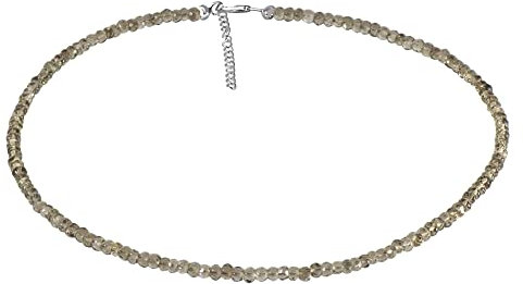 Rauchquarz - Collier 4,5 mm facettiert 43 + 5 cm 925 Silber vergoldet