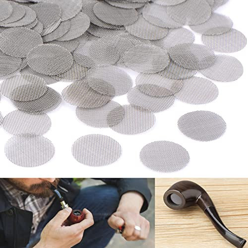 100pcs Pipe Screens,15mm Reusable Stainless Steel Smoking Pipe Screen Filters,Mesh Gauze Screens,Screens Filters Pipe Screens Smoking Pipe Bowl Screens for Pipe,Rig,Bong Gauze Ash Catcher