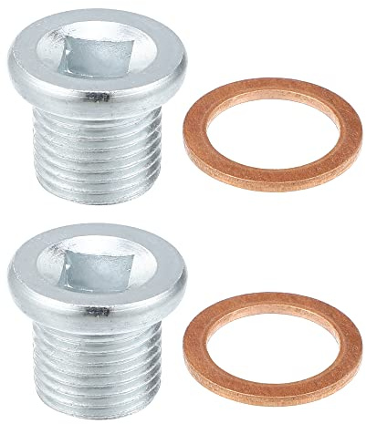 A ABSOPRO Tappo Scarico Olio M16x1.5 Per Volvo 260 74-82 2pz | Materiale Acciaio. Colore Argento E Rame. Dimensioni 22x19mm. Per Peugeot 206 02-10, Per Citroen C3 03-10.