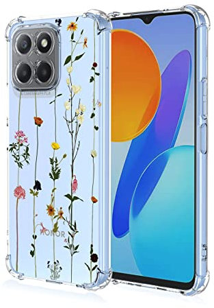 BORYA Case for Honor X6/X8 5G/70 Lite, Shockproof TPU Bumper Clear Ultra Thin Soft Silky Premium Silicone Cover with Cute Elegant Simple Pattern, Stripe Flowers