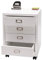 Rollcontainer HWC-L49, Schubladenschrank Stahlschrank Aktenschrank, Metall 55x40x41cm 4 Schubladen - weiß