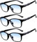 Eyglajdd Lesebrille für Herren Damen Matt Finish,TR90 leicht Lesehilfe Blaulichtfilter Brille 3er-Pack Schwarz +3,5