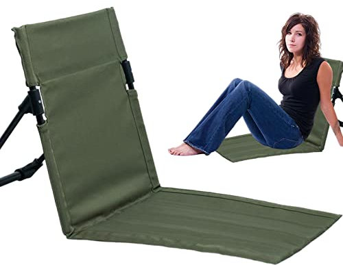 Stronrive Tumbona Plegable Playa, Silla Playa Portátil, Cojín Camping Ligero con Respaldo para Camping Pesca Barbacoas Senderismo Playa Jardín