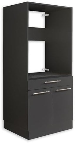 LAUNDREEZY Waschmaschinenschrank, Anthrazit - Waschmaschinen-Überbauschrank TÜV-zertifiziert mit viel Stauraum - 67,5 x 162 x 67,5 cm (B/H/T)