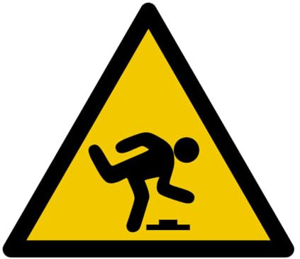 W187 - Stolpergefahr - Warnschild - Maße wählbar - Norm ISO 7010
