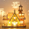3D Wooden Puzzle Craft Kits - Wooden Castle Mechanical Model Construction Set with LED Lights- DIY Model Kits for Adults - Ideal Christmas and New Year Gift - Gorgeous Home Décor (B)