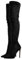 blingqueen Stivali da donna sopra il ginocchio con tacco alto elasticizzato, Velluto nero, 36 EU