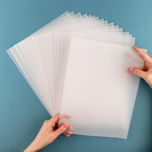CYFUN DESIGN Pergamentpapier, 21,6 x 28,9 cm, durchscheinend, bedruckbar, durchscheinendes Pergamentpapier, Transparentpapier, Pergamentpapier zum Basteln, Zeichnen, Kartenüberlagerungen