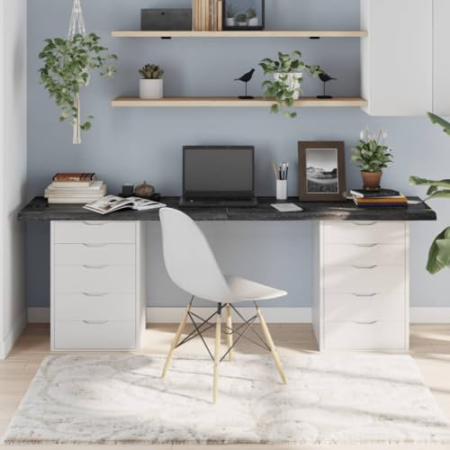 CIADAZ Tischplatte Dunkelgrau 200x60x4 cm Massivholz Eiche Behandelt, Arbeitsplatte, Holzplatte, Schreibtischplatte, Waschtischplatte, Küchenarbeitsplatte - 3156462
