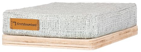 Kratzbaumland Wand-Step Relax für Katzen, Wandmontage, Wandelement (Grau - Designer)(Weiß, Metall)(20x14 cm)