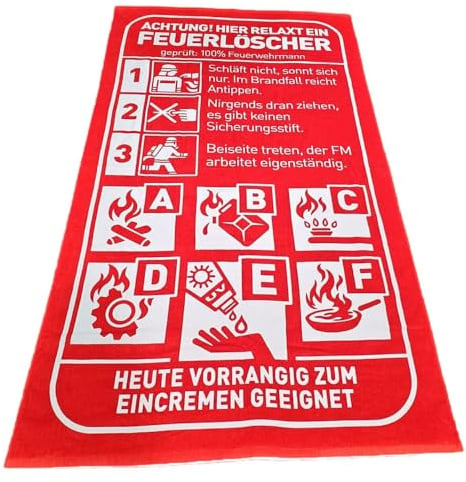 FIRE & FIGHT Streetwear Feuerlöscher 100% Feuerwehrmann in Bereitschaft Strandtuch Oversize 175x100cm