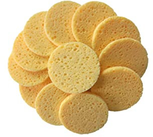 Gesichtsreinigungsschwamm 20 Stück Gelb Cellulose Rund