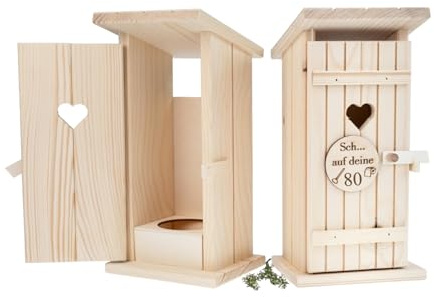 Toilettenhaus aus Fichtenholz ist das ideale Geschenk für runde Geburtstage, Jubiläen oder besondere Anlässe (80)