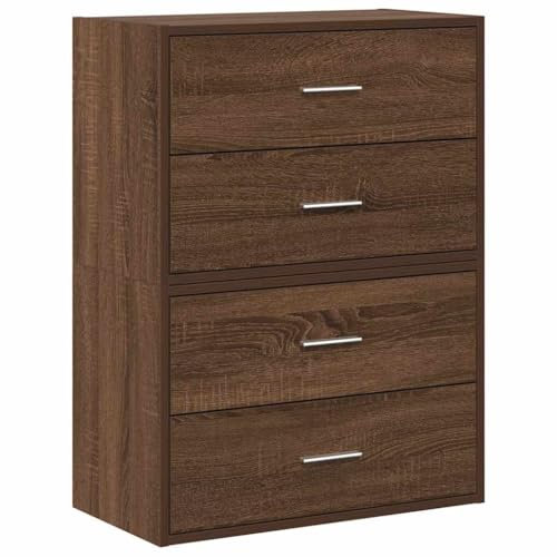 vidaXL Schränke mit 2 Schubladen 2 STK. Braun Eichen-Optik 60x31x40 cm, Aufbewahrungsschrank, Sideboard, Sideboard-Buffetschrank, Vitrine
