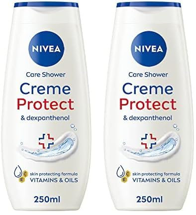 NIVEA Creme Protect Shower Cream Gel (250 ml), Moisturising Shower Gel with Dexpanthenol, Vitamins C, E and Precious Oils, Body Wash for Women, Cares for Dry Skin (Pack of 2)