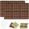 YXHZVON Moldes de Barra de Chocolate, 2 Piezas Silicona Molde Chocolate Tableta Cuadrado 6 Cavidades, Moldes Silicona Reposteria para Dulces, Cubitos Hielo, Gofres