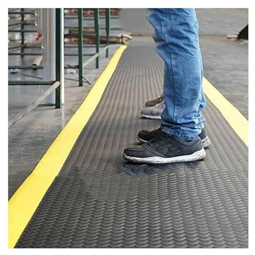 Anti-Ermüdungs-Stehmatte für Küche und Büro, rutschfeste ölbeständige Bodenmatte, verdickte, robuste Matten für Werkstatt, Schwarz (70 x 50 cm)