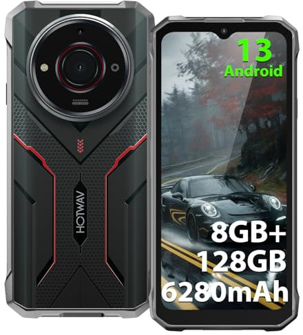 HOTWAV T7S 2025 Smartphone Rugged, 8GB+128GB (2TB Espandibile) Telefono Indistruttibile 6,52HD+, 6280mAh 21MP Cellulare Antiurto Android 13 4G Dual SIM Rugged phone IP68IP69K OTG GPS Misura Altezza