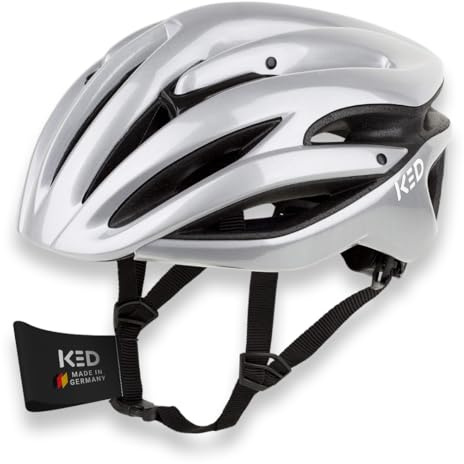 KED Rayzon Sport Fahrradhelm – Belüfteter Rennradhelm Mit LED Rücklicht Und Aerodynamischem Design | Farbe: K-Star Pure| Größe: 55-59 (M)