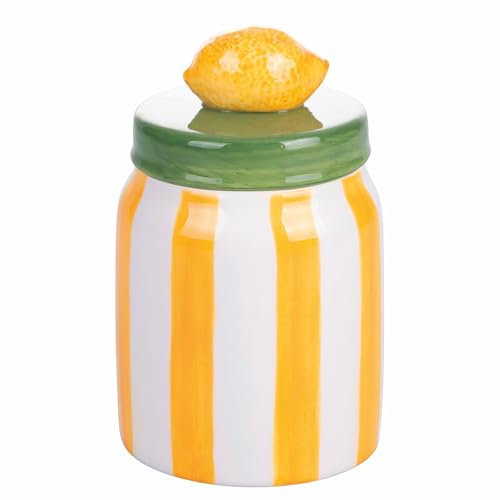Villa d'Este Home Tivoli 2001 Vorratsdose Keramik 600 ml Deckel Zitrone Fruit Life